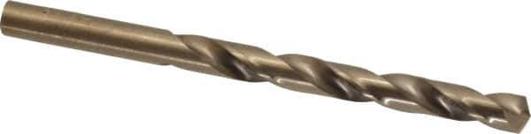 Hertel - 21/64" 135° Cobalt Jobber Drill - Oxide/Gold Finish, Right Hand Cut, Spiral Flute, Straight Shank, 4-5/8" OAL, Split Point - Industrial Tool & Supply