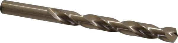 Hertel - 31/64" 135° Cobalt Jobber Drill - Oxide/Gold Finish, Right Hand Cut, Spiral Flute, Straight Shank, 5-7/8" OAL, Split Point - Industrial Tool & Supply