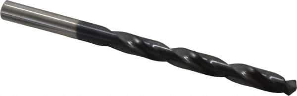 Hertel - 19/64" 135° Cobalt Jobber Drill - TiAlN Finish, Right Hand Cut, Spiral Flute, Straight Shank, 4-3/8" OAL, Split Point - Industrial Tool & Supply