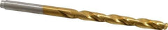 Hertel - 7/32" 135° Cobalt Jobber Drill - TiN Finish, Right Hand Cut, Spiral Flute, Straight Shank, 3-3/4" OAL, Split Point - Industrial Tool & Supply