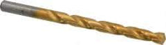 Hertel - 21/64" 135° Cobalt Jobber Drill - TiN Finish, Right Hand Cut, Spiral Flute, Straight Shank, 4-5/8" OAL, Split Point - Industrial Tool & Supply