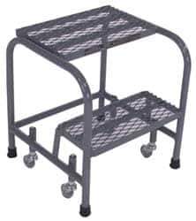 Cotterman - 20" 2 Step Ladder - 350 Lb Capacity, 20" Platform Height, 18" Base Width x 19" Depth, Grip Strut - Industrial Tool & Supply