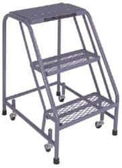 Cotterman - 30" 3 Step Ladder - 350 Lb Capacity, 30" Platform Height, 20" Base Width x 26" Depth, Grip Strut - Industrial Tool & Supply