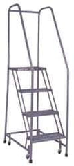 Cotterman - 70" 4 Step Ladder - 350 Lb Capacity, 40" Platform Height, 30" Base Width x 31" Depth, Grip Strut - Industrial Tool & Supply