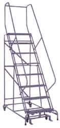 Cotterman - 110" 8 Step Ladder - 450 Lb Capacity, 80" Platform Height, 32" Base Width x 58" Depth, Expanded Metal Tread - Industrial Tool & Supply