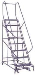 Cotterman - 110" 8 Step Ladder - 450 Lb Capacity, 80" Platform Height, 32" Base Width x 58" Depth, Expanded Metal Tread - Industrial Tool & Supply