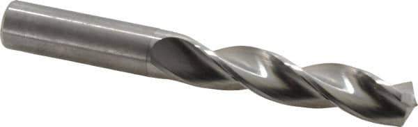 Kennametal - 5/8" 130° Solid Carbide Jobber Drill - Bright Finish, Right Hand Cut, Spiral Flute, Straight Shank, 5.24" OAL, Standard Point - Industrial Tool & Supply