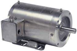 US Motors - 5 hp, TEFC Enclosure, No Thermal Protection, 1,755 RPM, 208-230/460 Volt, 60 Hz, Three Phase Energy Efficient Motor - Size 184TC Frame, C-Face Mount, 1 Speed, Ball Bearings, 13.6-12.3/6.1 Full Load Amps, F Class Insulation, Reversible - Industrial Tool & Supply