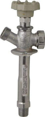 B&K Mueller - 1/2" Pipe, 4" Long Shank, Chrome Plated Brass Antisiphon Frostfree Sillcock - Handwheel Handle, Male & Solder End Connections, 125 psi WOG Rating - Industrial Tool & Supply
