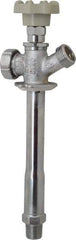 B&K Mueller - 1/2" Pipe, 6" Long Shank, Chrome Plated Brass Antisiphon Frostfree Sillcock - Handwheel Handle, Male & Solder End Connections, 125 psi WOG Rating - Industrial Tool & Supply
