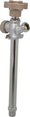 B&K Mueller - 1/2" Pipe, 8" Long Shank, Chrome Plated Brass Antisiphon Frostfree Sillcock - Handwheel Handle, Male & Solder End Connections, 125 psi WOG Rating - Industrial Tool & Supply