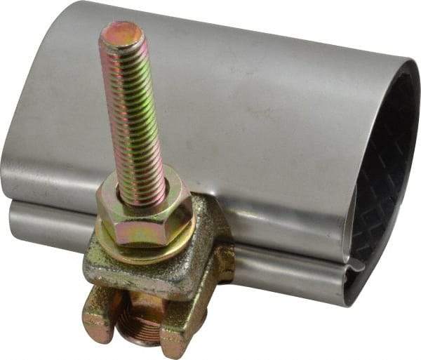 B&K Mueller - 1-1/2" Pipe Single Bolt 3" Repair Clamp - For Providing Strong Positive Seal In Repairing Leaking Pipes - Industrial Tool & Supply