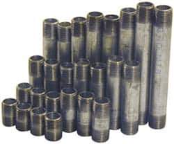 B&K Mueller - 60 Piece, 1-1/4" Pipe, Galvanized Pipe Nipple Set - Schedule 40, (6) Close, (6) 2, (6) 2-1/2, (6) 3, (6) 3-1/2, (6) 4, (6) 4-1/2, (6) 5, (6) 5-1/2, (6) 6 - Industrial Tool & Supply