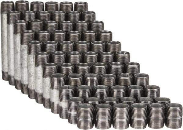 B&K Mueller - 66 Piece, 3/4" Pipe, Galvanized Pipe Nipple Set - Schedule 40, (6) Close, (6) 1-1/2, (6) 2, (6) 2-1/2, (6) 3, (6) 3-1/2, (6) 4, (6) 4-1/2, (6) 5, (6) 5-1/2, (6) 6 - Industrial Tool & Supply