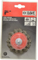 Value Collection - 2-3/8" Diam, 1/4" Shank Diam, Steel Fill Cup Brush - 0.008 Wire Diam, 6,000 Max RPM - Industrial Tool & Supply