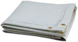 Steiner - 10' High x 10' Wide x 0.08" Thick Uncoated Fiberglass Welding Blanket - White, Grommet - Industrial Tool & Supply