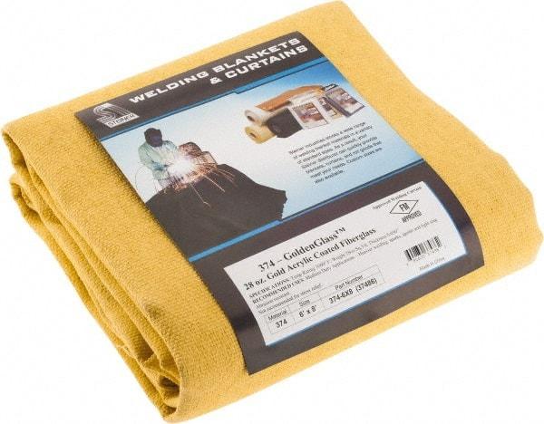 Steiner - 8' High x 6' Wide x 0.051" Thick Acrylic Coated Fiberglass Welding Blanket - Gold, Grommet - Industrial Tool & Supply