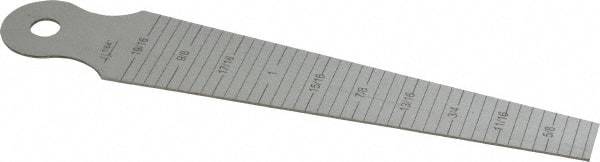SPI - 5/8 to 1-3/16 Inch Measurement, 1 Leaf Taper Gage - 6 Inch Long, 1/64 Inch Graduation - Industrial Tool & Supply