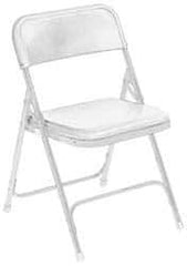 NPS - 18-3/4" Wide x 16-1/4" Deep x 29-3/4" High, Steel Folding Chair with Plastic Seat & Back - White with White Frame - Industrial Tool & Supply