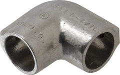 Hollaender - 3/4" Pipe, 90° Elbow, Aluminum Alloy Elbow Pipe Rail Fitting - Bright Finish - Industrial Tool & Supply