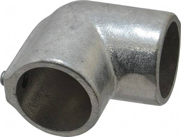 Hollaender - 1-1/4" Pipe, 90° Elbow, Aluminum Alloy Elbow Pipe Rail Fitting - Bright Finish - Industrial Tool & Supply