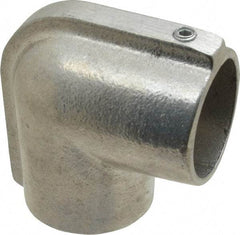 Hollaender - 1-1/2" Pipe, 90° Elbow, Aluminum Alloy Elbow Pipe Rail Fitting - Bright Finish - Industrial Tool & Supply