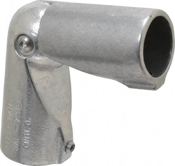 Hollaender - 1-1/4" Pipe, Adjustable Elbow, Aluminum Alloy Elbow Pipe Rail Fitting - Bright Finish - Industrial Tool & Supply