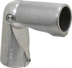 Hollaender - 1-1/4" Pipe, Adjustable Elbow, Aluminum Alloy Elbow Pipe Rail Fitting - Bright Finish - Industrial Tool & Supply