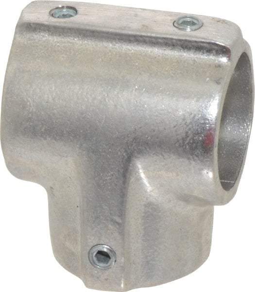 Hollaender - 1-1/4" Pipe, 90° Three Socket Tee, Aluminum Alloy Tee Pipe Rail Fitting - Bright Finish - Industrial Tool & Supply