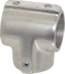 Hollaender - 1-1/4" Pipe, 90° Three Socket Tee, Aluminum Alloy Tee Pipe Rail Fitting - Bright Finish - Industrial Tool & Supply