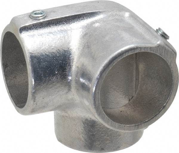 Hollaender - 1-1/4" Pipe, Side Outlet Elbow, Aluminum Alloy Elbow Pipe Rail Fitting - Bright Finish - Industrial Tool & Supply