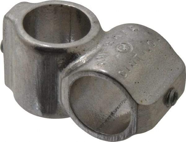 Hollaender - 3/4" Pipe, Short Barrel Crossover, Aluminum Alloy Cross Pipe Rail Fitting - Bright Finish - Industrial Tool & Supply