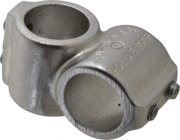 Hollaender - 1" Pipe, Short Barrel Crossover, Aluminum Alloy Cross Pipe Rail Fitting - Bright Finish - Industrial Tool & Supply