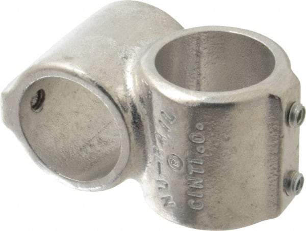 Hollaender - 1-1/4" Pipe, Short Barrel Crossover, Aluminum Alloy Cross Pipe Rail Fitting - Bright Finish - Industrial Tool & Supply
