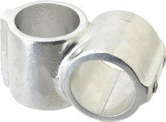 Hollaender - 1-1/2" Pipe, Short Barrel Crossover, Aluminum Alloy Cross Pipe Rail Fitting - Bright Finish - Industrial Tool & Supply