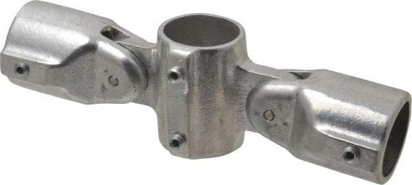 Hollaender - 1-1/4" Pipe, Adjustable Cross Assembly, Aluminum Alloy Cross Pipe Rail Fitting - Bright Finish - Industrial Tool & Supply
