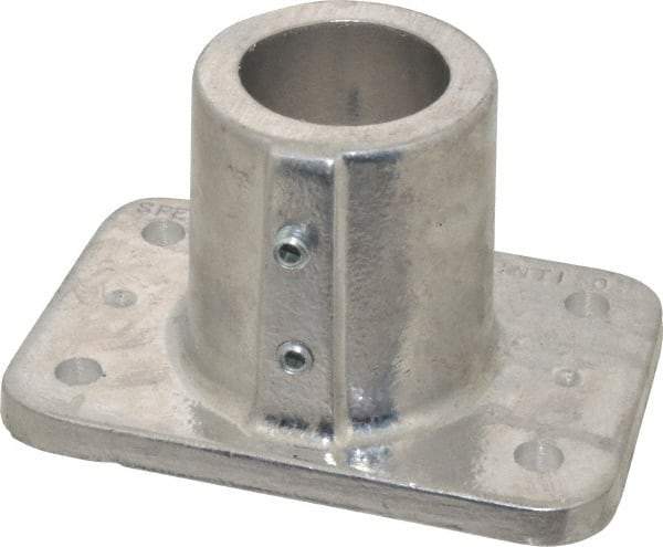Hollaender - 1-1/2" Pipe, Base Flange, Aluminum Alloy Flange Pipe Rail Fitting - Bright Finish - Industrial Tool & Supply