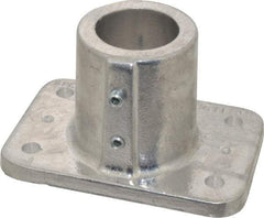 Hollaender - 1-1/2" Pipe, Base Flange, Aluminum Alloy Flange Pipe Rail Fitting - Bright Finish - Industrial Tool & Supply