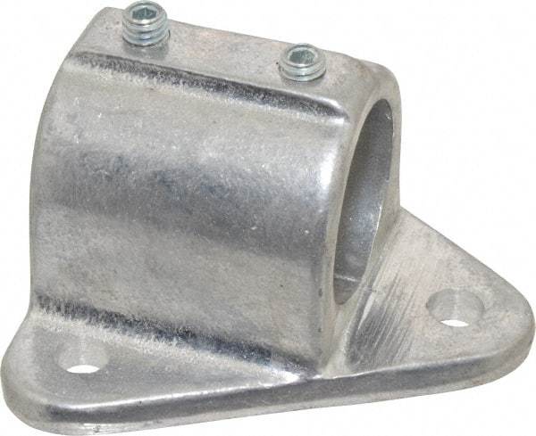 Hollaender - 1-1/4" Pipe, Wall Mount Flange, Aluminum Alloy Flange Pipe Rail Fitting - Bright Finish - Industrial Tool & Supply