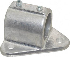 Hollaender - 1-1/4" Pipe, Wall Mount Flange, Aluminum Alloy Flange Pipe Rail Fitting - Bright Finish - Industrial Tool & Supply