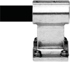 Hollaender - 1-1/2" Pipe, Offset Wall Flange, Aluminum Alloy Flange Pipe Rail Fitting - Bright Finish - Industrial Tool & Supply