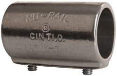 Hollaender - 1-1/4" Pipe, Aluminum Alloy Straight Coupling Pipe Rail Fitting - Bright Finish - Industrial Tool & Supply