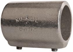 Hollaender - 1-1/2" Pipe, Aluminum Alloy Straight Coupling Pipe Rail Fitting - Bright Finish - Industrial Tool & Supply