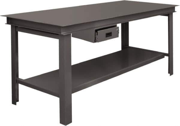 Durham - 72 Wide x 36" Deep x 34" High, Steel Workbench - Straight Edge, Fixed Legs - Industrial Tool & Supply