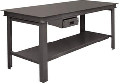 Durham - 72 Wide x 36" Deep x 34" High, Steel Workbench - Straight Edge, Fixed Legs - Industrial Tool & Supply