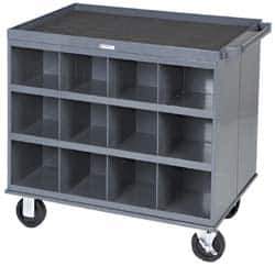 Durham - 1,000 Lb Capacity, 24 Bin Mobile Cabinet - 34" Wide x 24" Deep x 30" High, Steel, Gray - Industrial Tool & Supply