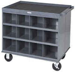 Durham - 1,000 Lb Capacity, 24 Bin Mobile Cabinet - 34" Wide x 24" Deep x 30" High, Steel, Gray - Industrial Tool & Supply