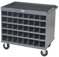 Durham - 1,000 Lb Capacity, 80 Bin Mobile Cabinet - 24" Wide x 24" Deep x 32" High, Steel, Gray - Industrial Tool & Supply