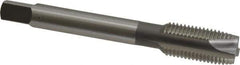 OSG - 7/16-20 UNF, 3 Flute, Bright Finish, High Speed Steel Spiral Point Tap - Plug Chamfer, Right Hand Thread, 3-5/32" OAL, 1-7/16" Thread Length, 0.323" Shank Diam - Exact Industrial Supply