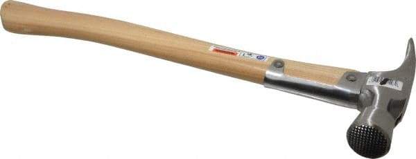 Stanley - 1-3/8 Lb Head, Straight Framing Hammer - 18" OAL, 1-1/2" Face Diam, Checkered Face, Wood Handle - Industrial Tool & Supply